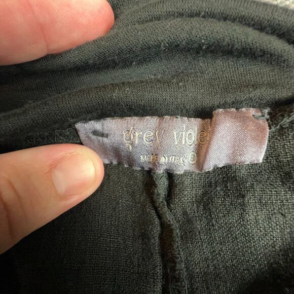 Grey Violet Pants Small Gray Linen Stretch Waist Italy Made Minimalist - Picture 3 of 4